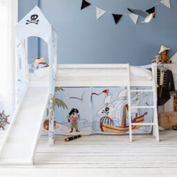 Nöa & Nani Noa & Nani Cabin Bed Midsleeper With Slide & Pirate Pete Package In Classic White Moro - thumbnail 1