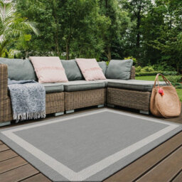 The Rugs Duo Weave Collection Outdoor Rugs In Bordered Design - thumbnail 6