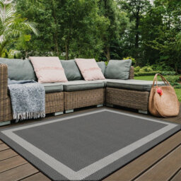 The Rugs Duo Weave Collection Outdoor Rugs In Bordered Design - thumbnail 3