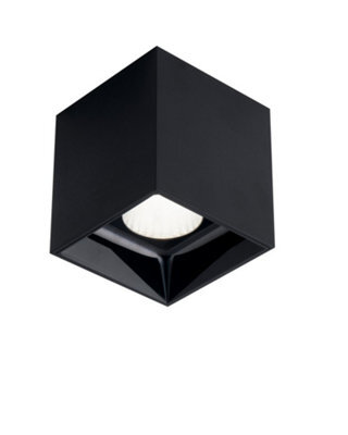Luminosa Lighting Luminosa Mig Led Square Surface Mounted Anti-Glare Downlight, Black, 4000K