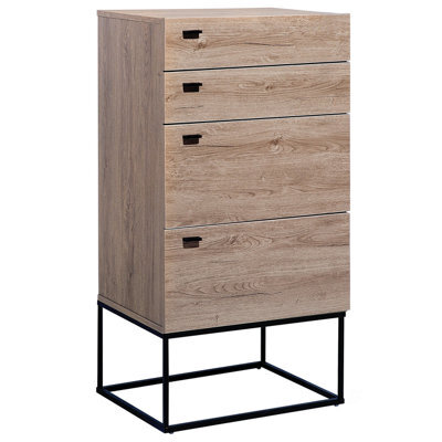 Beliani 4 Drawer Chest Acra Light Brown - image 1