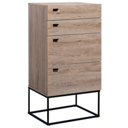Beliani 4 Drawer Chest Acra Light Brown
