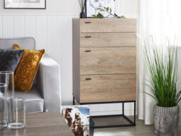 Beliani 4 Drawer Chest Acra Light Brown - thumbnail 2