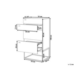 Beliani 4 Drawer Chest Acra Light Brown - thumbnail 3