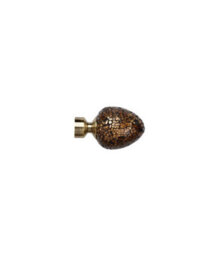 Unknown 28mm Fixed Length Metal Eyelet Curtain Pole Set In Antique Brass - Alexia Finial, 90Cm - thumbnail 2