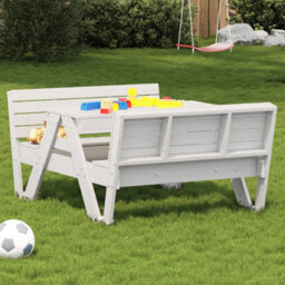 Berkfield Picnic Table For Kids White 88X122X58 Cm Solid Wood Pine