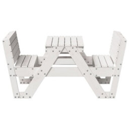 Berkfield Picnic Table For Kids White 88X122X58 Cm Solid Wood Pine - thumbnail 5