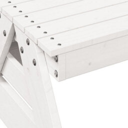 Berkfield Picnic Table For Kids White 88X122X58 Cm Solid Wood Pine - thumbnail 7