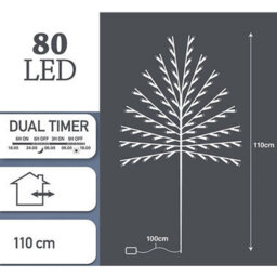 Urbn-Living Urbnliving 110Cm Led Fairy Twig Lights - 80 Warm White Leds Decorative Christmas Tree Lights For Indoor Outdoor Use - thumbnail 8