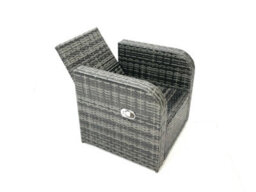 Fimous Outdoor Garden Furniture Set Rattan Sofa Dining Table Set With Reclining Chair Dark Grey Mixed - thumbnail 5