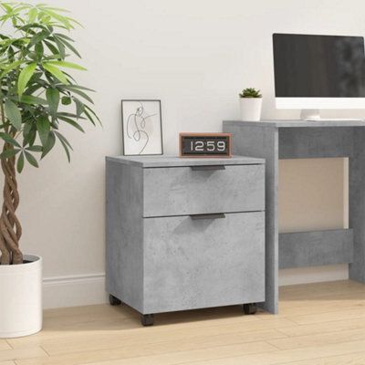 Berkfield Mobile File Cabinet With Wheels Concrete Grey 45X38X54 Cm Engineered Wood - image 1