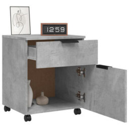 Berkfield Mobile File Cabinet With Wheels Concrete Grey 45X38X54 Cm Engineered Wood - thumbnail 8