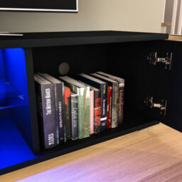 Lassic Vida Designs Cosmo Black 2 Door Led Tv Unit 160Cm Sideboard Cabinet - thumbnail 6