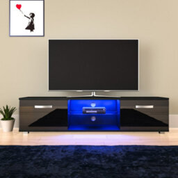 Lassic Vida Designs Cosmo Black 2 Door Led Tv Unit 160Cm Sideboard Cabinet - thumbnail 3