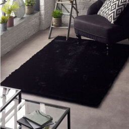 Lustrous Black Plain Rug By Origins -120Cm X 170Cm - thumbnail 1