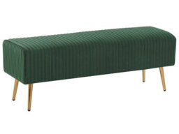 Wyld And Coco Emerald Green Velvet Bench With Gold-Tone Metal Legs 118 X 40 Cm For Living Room - thumbnail 3