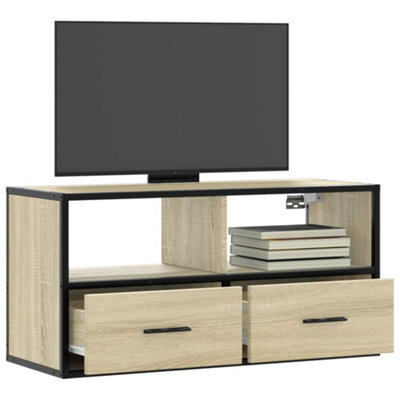 Berkfield Tv Cabinet Sonoma Oak 80X31X39.5 Cm Engineered Wood And Metal - image 1