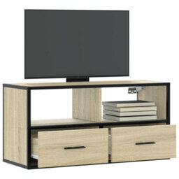 Berkfield Tv Cabinet Sonoma Oak 80X31X39.5 Cm Engineered Wood And Metal - thumbnail 1