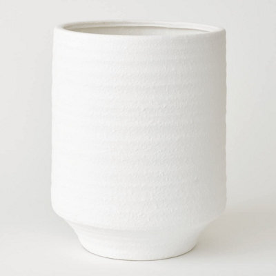 Bloom Giant White Terracotta Vase - Modern Vase For Fresh Or Artificial Flower Stem Bouquet Arrangements - H30.5 X 25Cm Diameter - image 1