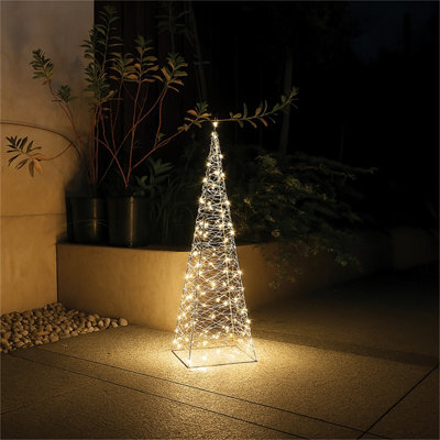 My Smart Buy 65.5Cm Pyramid Led Christmas Light Tower 200 Warm White Leds, Outdoor Festive Decoration With 5M Cable - image 1