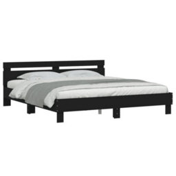 Berkfield Bed Frame With Led Without Mattress Black 160X200 Cm - thumbnail 3