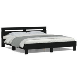 Berkfield Bed Frame With Led Without Mattress Black 160X200 Cm - thumbnail 5