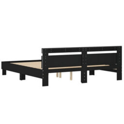 Berkfield Bed Frame With Led Without Mattress Black 160X200 Cm - thumbnail 9