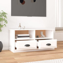 Berkfield Tv Cabinet White 93X35.5X45 Cm Engineered Wood - thumbnail 3