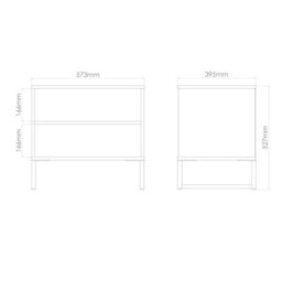 Tamworth Double Open Bedside Cabinet In Marble (Ready Assembled) - thumbnail 3