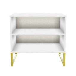 Tamworth Double Open Bedside Cabinet In Marble (Ready Assembled) - thumbnail 1