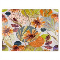 Benjamin Tate Design Autumn Flowers Glass Chopping Boarddesigner Style - thumbnail 1