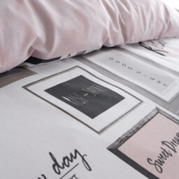 Catherine Lansfield Bedding Sleep Dreams Duvet Cover Set With Pillowcases Blush Pink - thumbnail 3