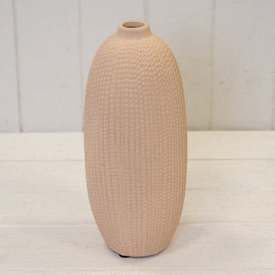 Satchville Tall Tan Textured Stone Vase - image 1