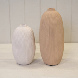 Satchville Tall Tan Textured Stone Vase - thumbnail 2