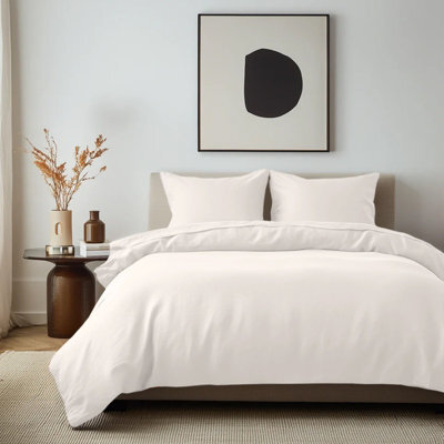 Imperial Rooms Plain Dyed Cream Single Duvet Cover With Pillow Case Set Soft Bedding Cover Set - image 1
