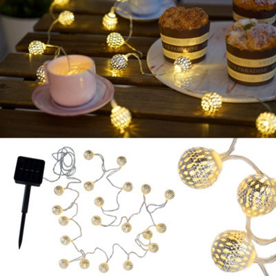 Pauleen 48074 Sunshine Glamour Solar Fairy Lights In Moroccan Silver For Outdoor Use Balcony Or Terrace - image 1
