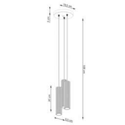 Sollux Lighting Karbon Aluminum Beige 3 Lights Minimalist Pendant Ceiling Light - thumbnail 8