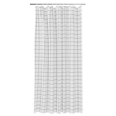 GoodHome Aetna White & Black Grid Shower Curtain (W)180Cm - image 1