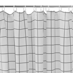 GoodHome Aetna White & Black Grid Shower Curtain (W)180Cm - thumbnail 2