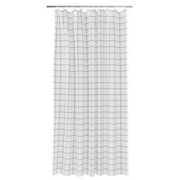 GoodHome Aetna White & Black Grid Shower Curtain (W)180Cm - thumbnail 1