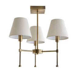 Pagazzi Lighting Pagazzi Taliah 3-Light Antique Brass Semi-Flush Ceiling Light - thumbnail 4