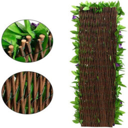 2M Roll Artificial Hedge Garden Fake Ivy Leaf Privacy Fence Screening Wall White Orchid - thumbnail 4