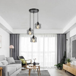 Vintage 3 Lights Ceiling Lamps Industrial Flush Mount Pendant Lights E27 Fixture - thumbnail 3