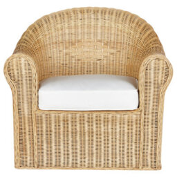 Beliani Garden Armchair Livadeia Rattan Natural - thumbnail 4