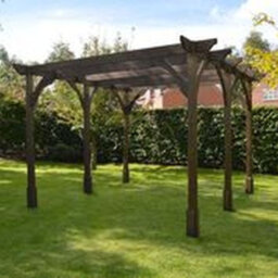 Rutland County Garden Furniture Premium Pergola 6 Post - L480 X W480 X H270 Cm - Rustic Brown - thumbnail 5