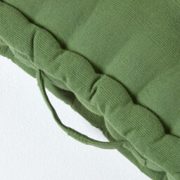 Homescapes Rajput Ribbed Cotton Floor Cushion Dark Olive - thumbnail 4