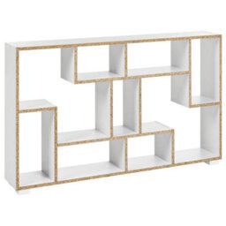 Beliani White Open-Back Bookcase Shelves, Modern Storage, W70 X D20 X H122Cm - thumbnail 8