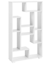 Beliani White Open-Back Bookcase Shelves, Modern Storage, W70 X D20 X H122Cm - thumbnail 3