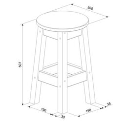 Core Products Corona Pair Of Grey Round Breakfast Stools - Wooden Bar Stools 51 X 32 X 32Cm - thumbnail 5