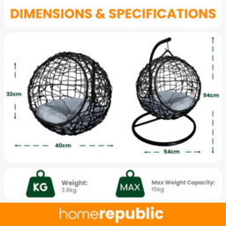Home Republic Pet Egg Chair Swing With Cushion - thumbnail 2